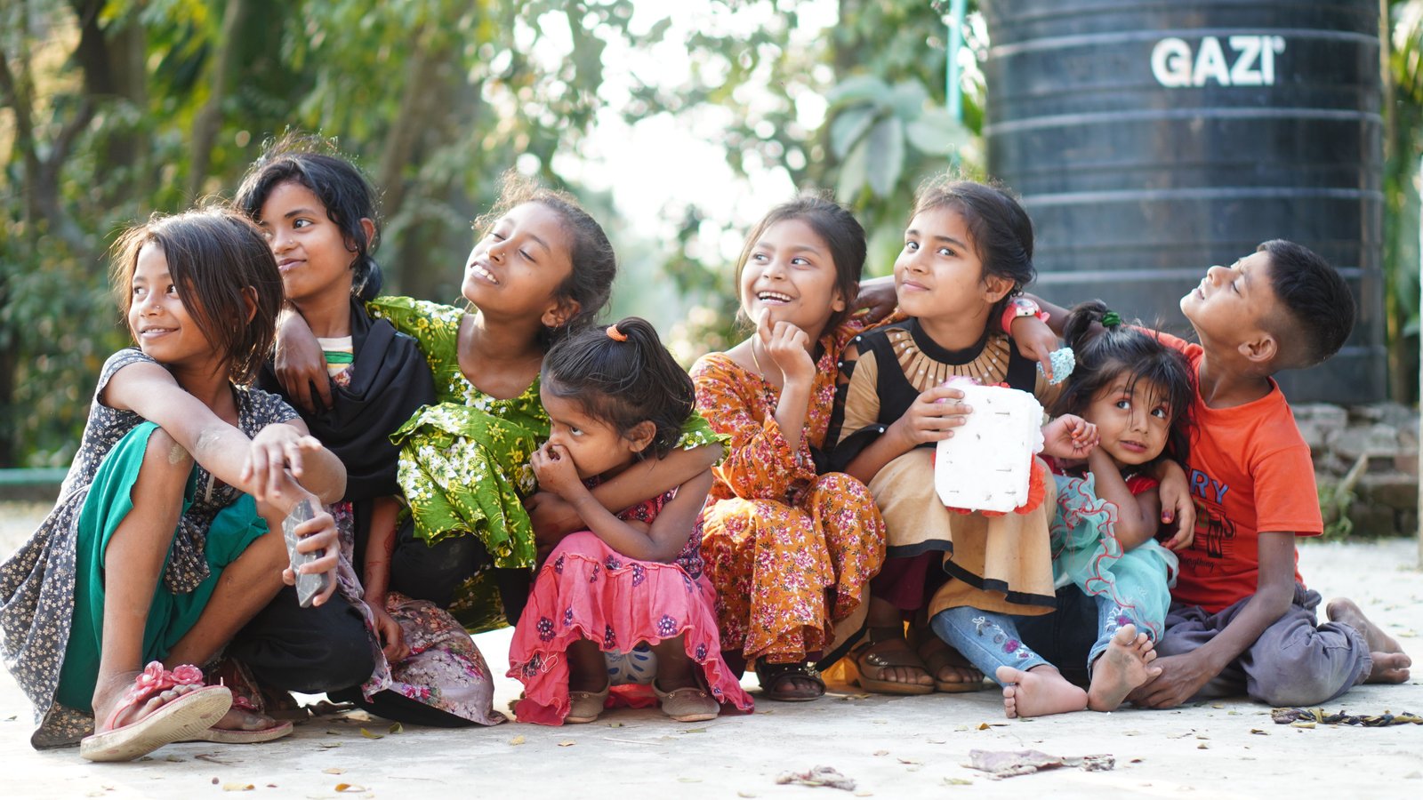 Group of children together during a community programme